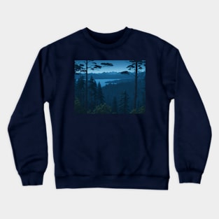 Blue Dusk Forest View #7 Crewneck Sweatshirt